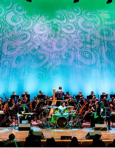 Live music on stage at the Cannon Center