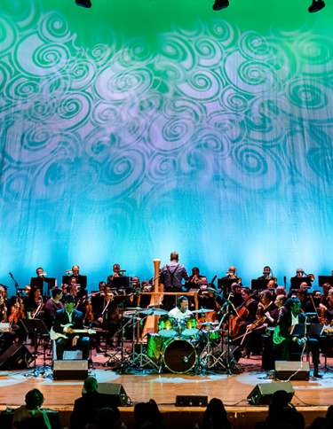 Live music on stage at the Cannon Center