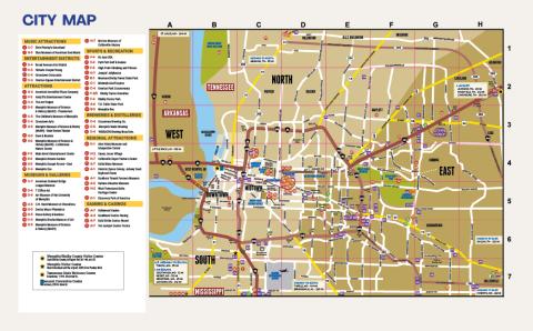 Citywide Map and Key of Memphis