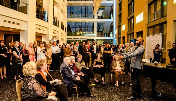 An event inside the lobby of Memphis' Renasant Convention Center